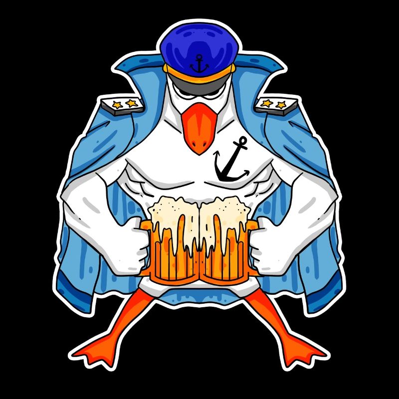 Seagull Captain with Beer