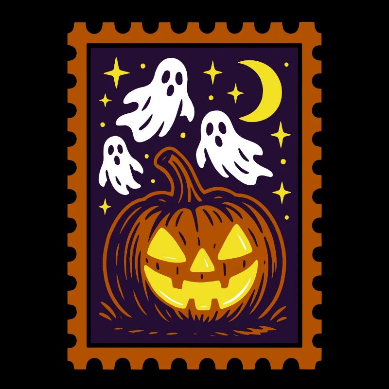 Fantôme, Costume de fête d’Halloween - Timbre-poste