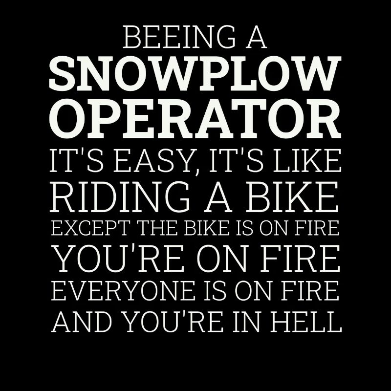 Snowplow Operator Riding A Bike Schneepflugfahrer