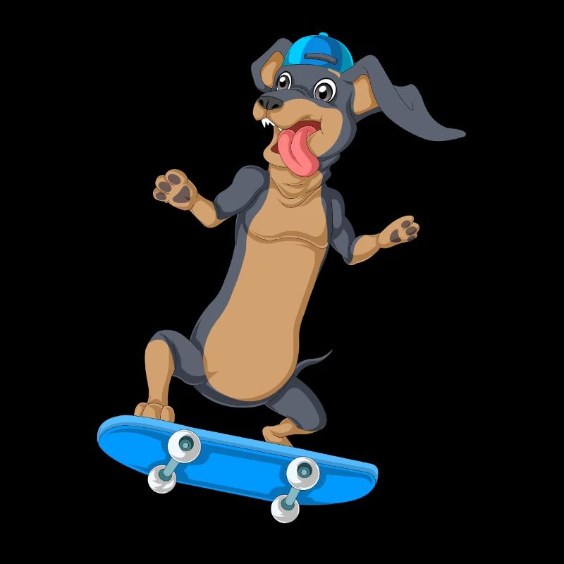 Dachshund Skateboarding Tee