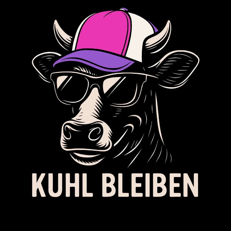 Lässiger Kuhkopf mit Cap und Sonnenbrille 