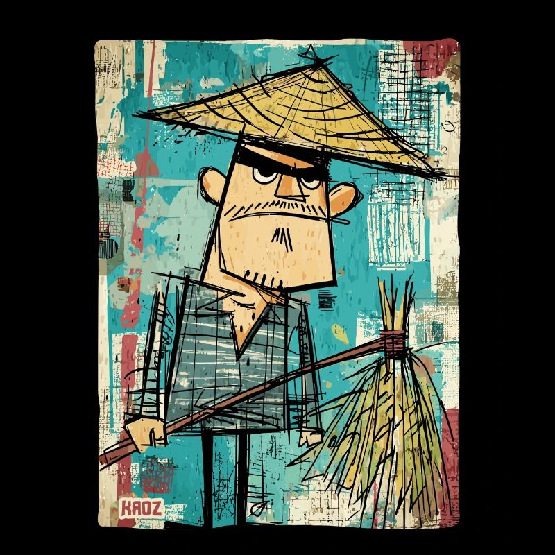 Graffiti Samurai mit Besen
