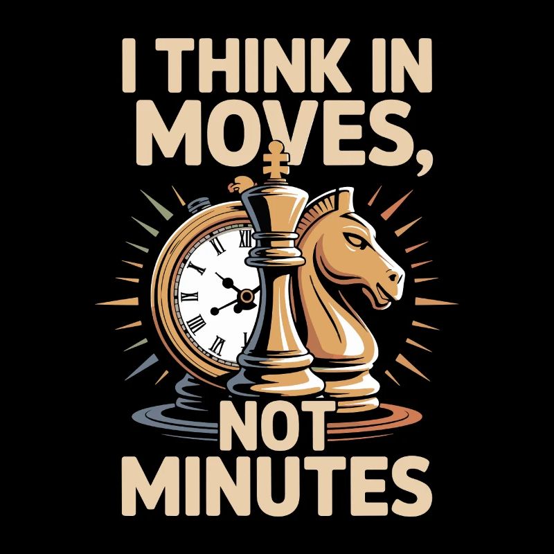 Je pense en coups, pas en minutes Motif d’échecs