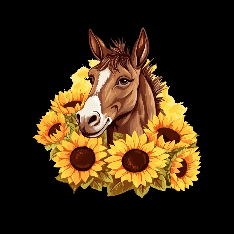 Pferd im Sonnenblumenmeer