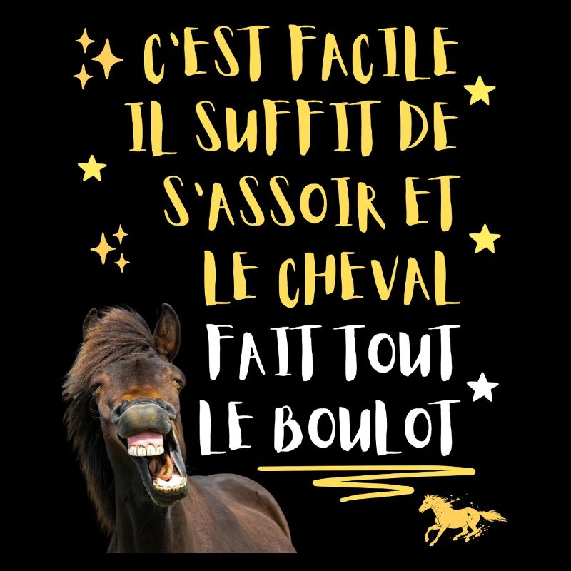 Cheval Humour Il Suffit de s'assoir c'est lui qui 
