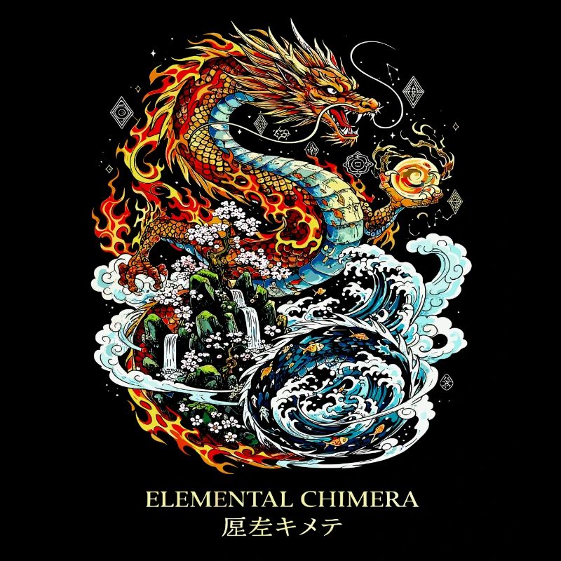 Chimère élémentaire | Dragon de feu et d’eau