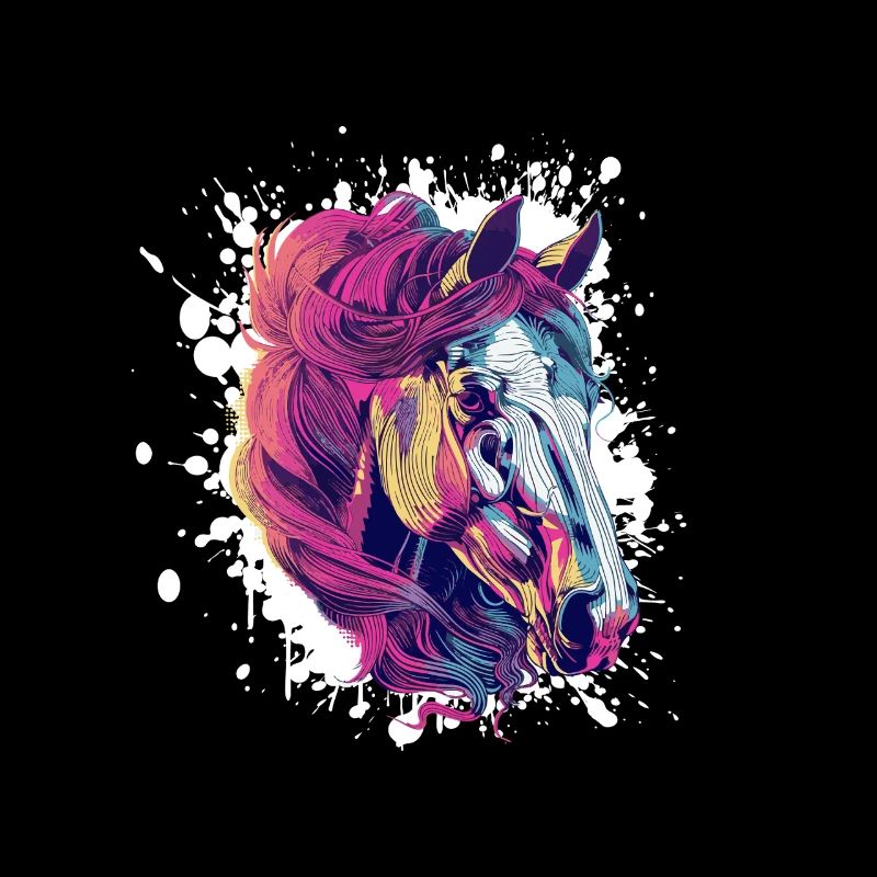 Buntes Pferd PopArt Farbexplosion