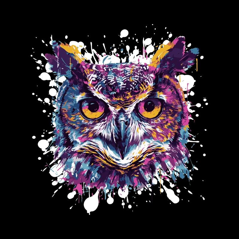 Owl Head Splatter