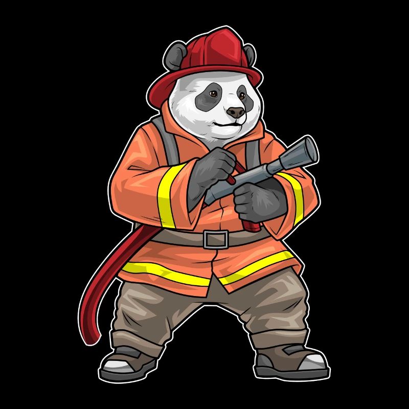 Panda Firefighter Fire Hose Fire Hose Fire Brigade