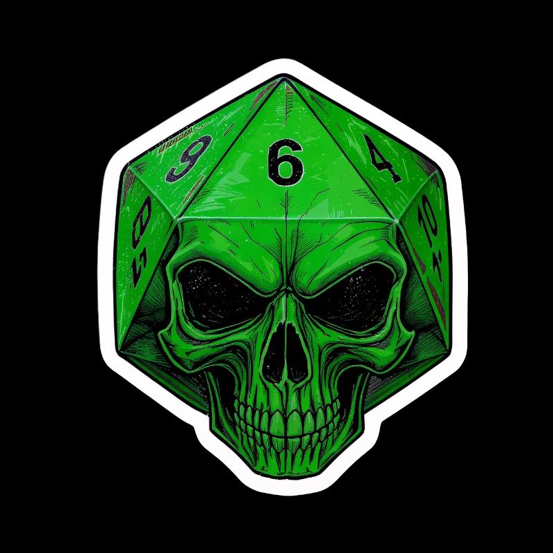 Cube Mystique D20 avec Crâne – Fantasy