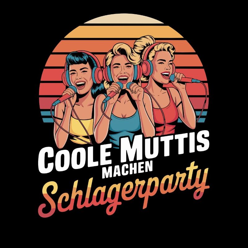 Cool Moms Making Schlager Party Retro Karaoke