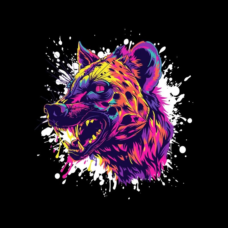 Éclaboussure de couleur tête de coyote