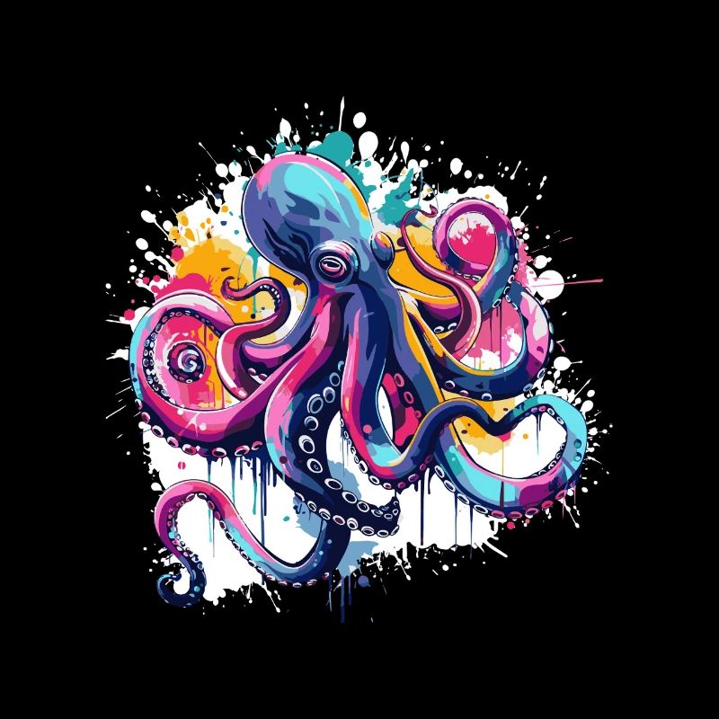 Bunter Oktopus Farbspritzer