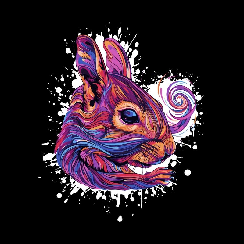 Psychedelischer Eichhörnchenkopf