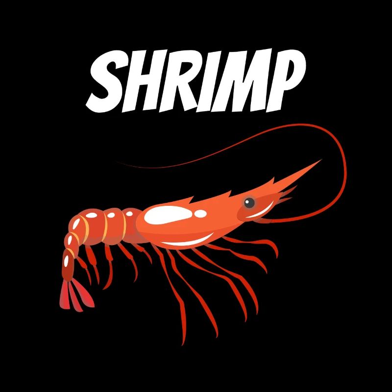 Fette Garnelenillustration mit SHRIMP Text Garnelen