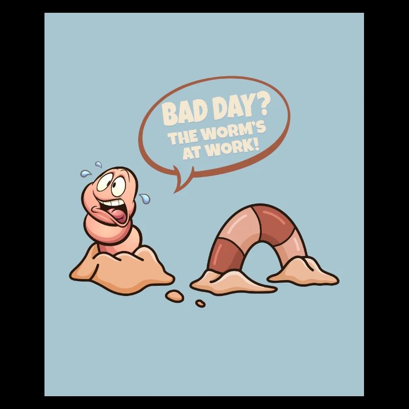 Worm at Work – Bad Day Cartoon