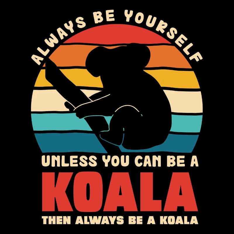 Koala Motto Rétro Coucher de soleil