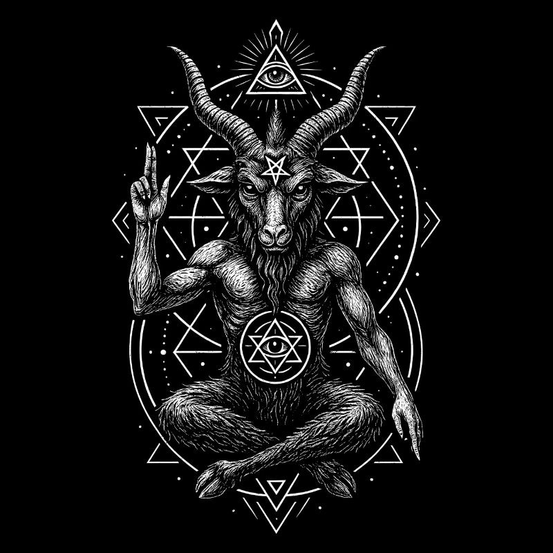 Baphomet Satanismus Dämon mit Ziegenkopf