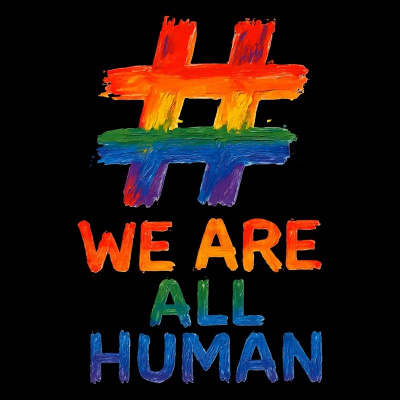 #WeAreAllHuman - Conception d’aquarelle arc-en-ciel