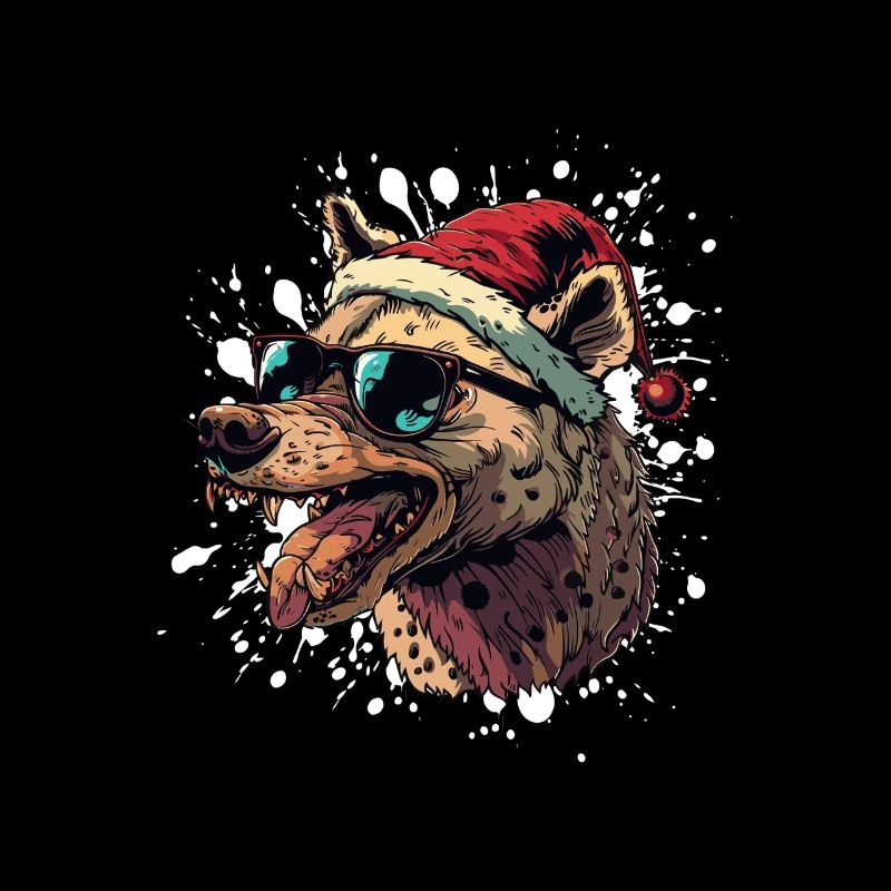 Hyäne Weihnachten Lustig