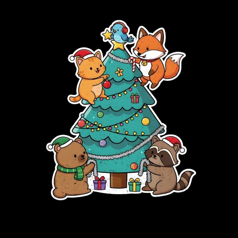 Amis de Noël au sapin de Noël