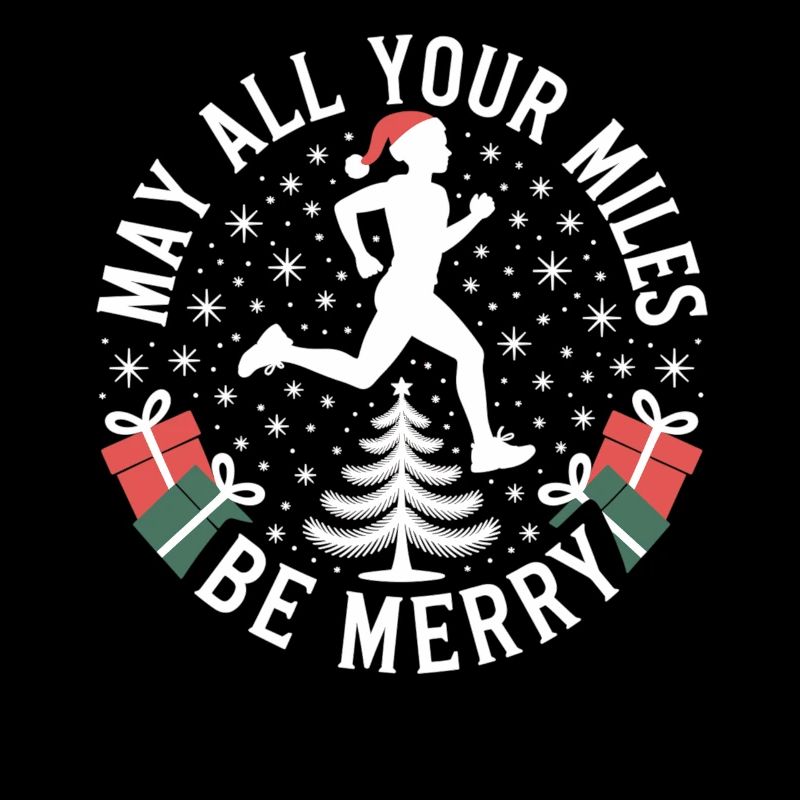 Maillot de Noël de course Que tous vos kilomètres soient joyeux
