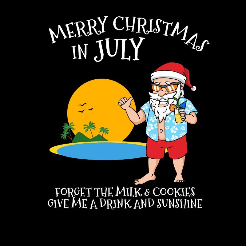 Weihnachten im Juli Santa Beach Drink Sommer Design
