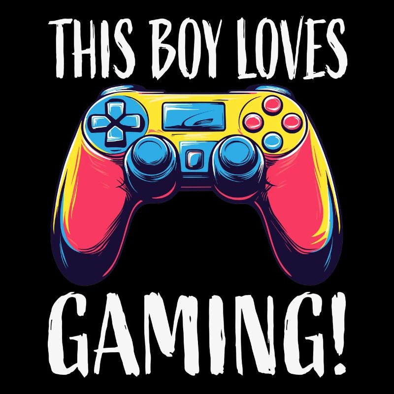 Garçon adore la manette de jeu