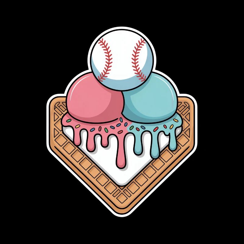 Baseball Eiscreme Home Plate Sommerlaune