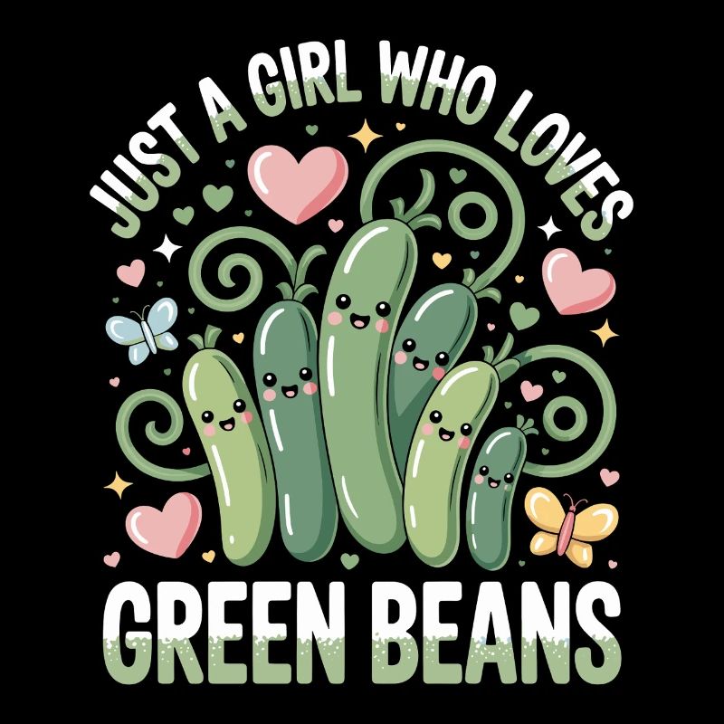 Nur ein Mädchen liebt grüne Bohnen