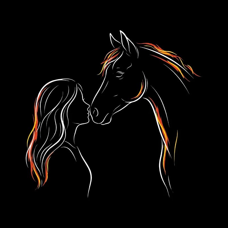 Pferdemädchen-Silhouette