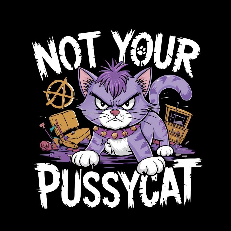 Chat rebelle à l’attitude punk
