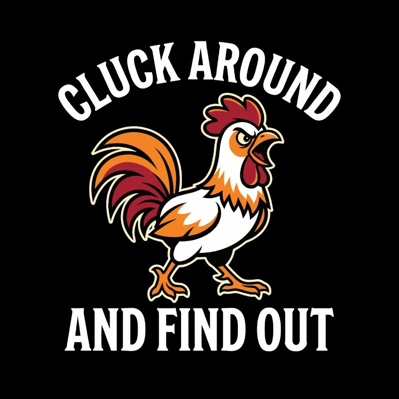 Cluck Around and Find Out Hahn Spruch Lustig Meme