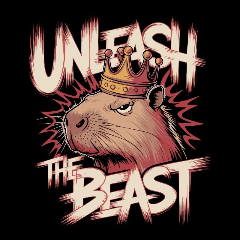 Capybara King Unleash the Beast Design
