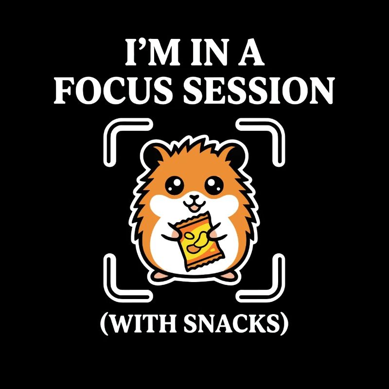 Fokussitzung mit Snacks Hamsterhumor