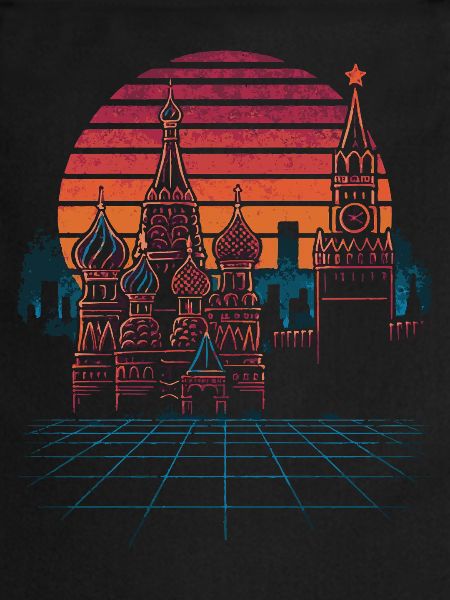 Néon Moscou Skyline Rétro