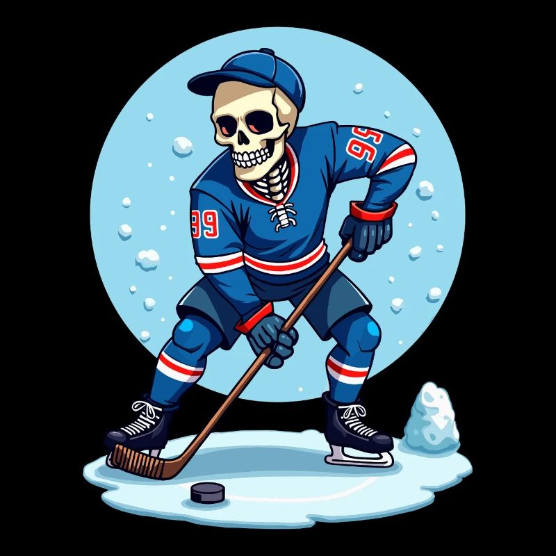 Skelett Eishockeyspieler Nummer 99 Wintersport