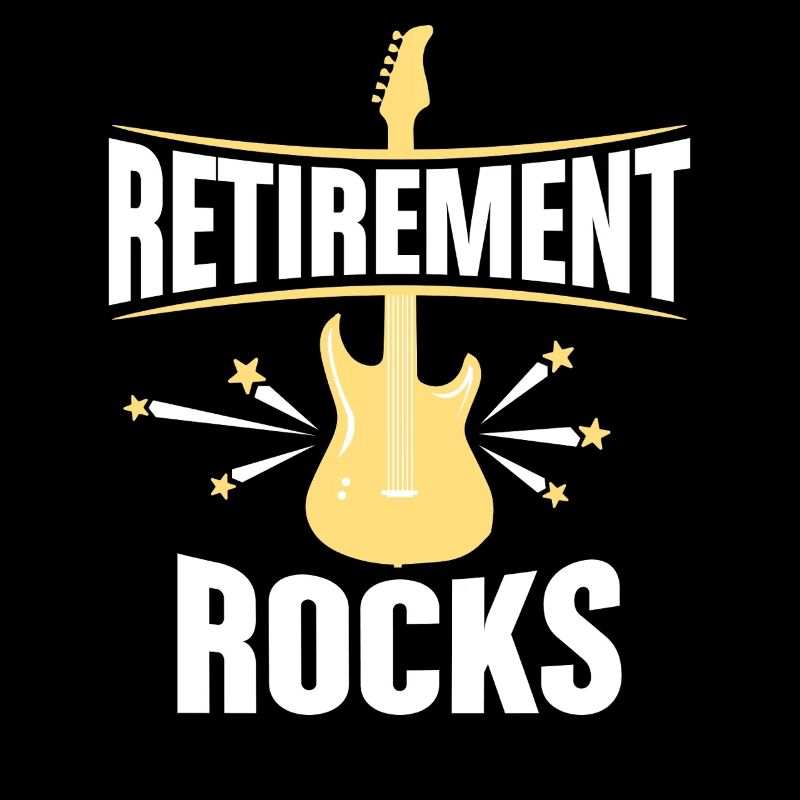 Retirement Rocks Guitar Lover Art Tee