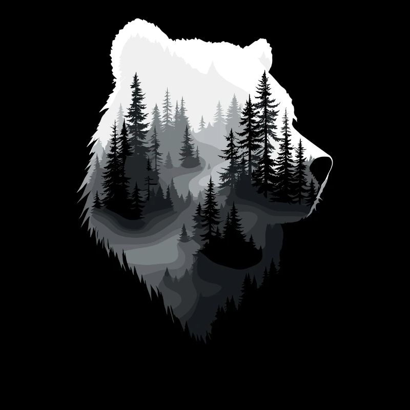 Bear, Forest, Nature, Wilderness, Animal, Bear Artwork