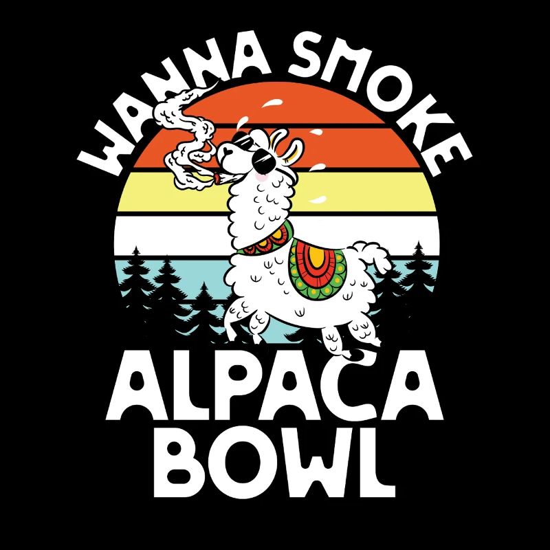 Alpaca Bowl Sunset Retro Forest