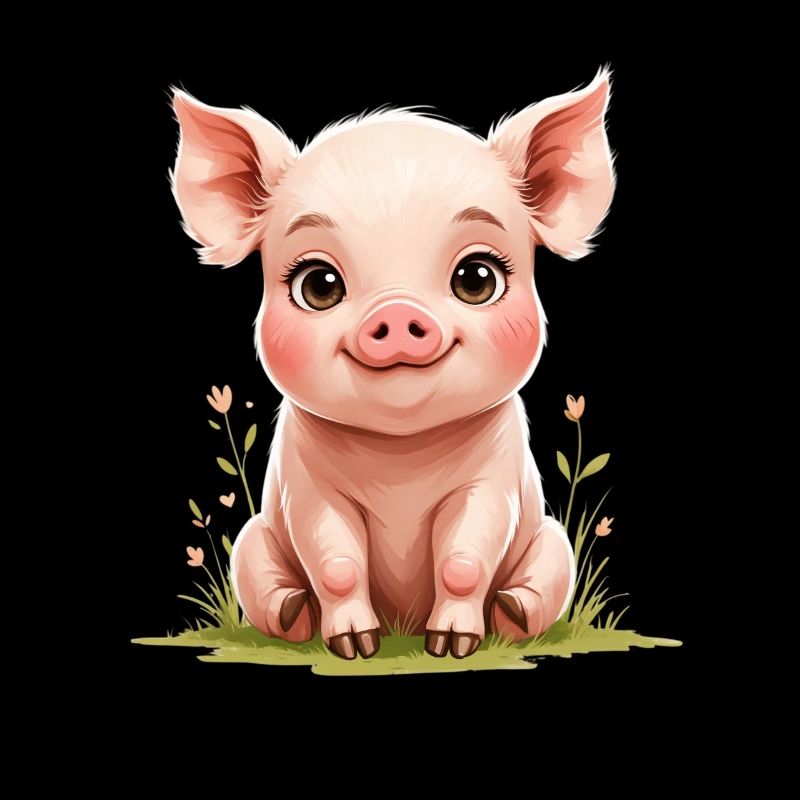 Petit cochon mignon dans le style aquarelle