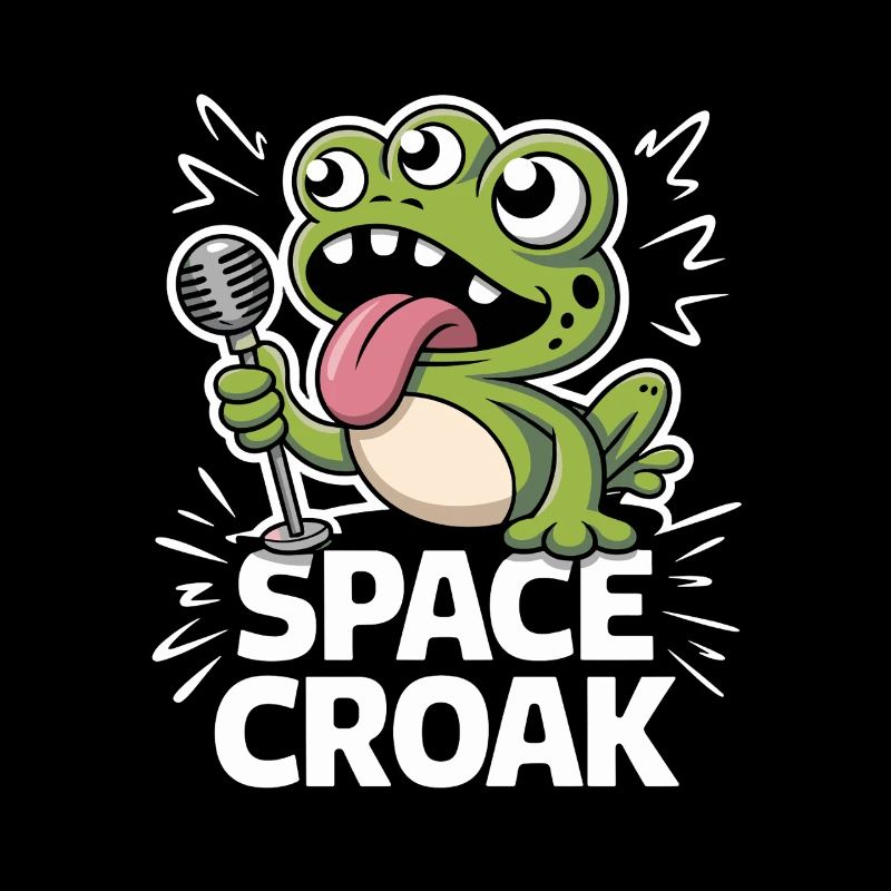 Space Croak Alien Frog Singer Funny Space