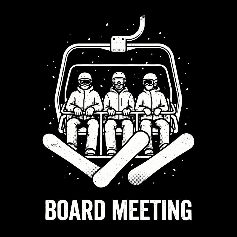 Réunion du conseil d’administration Télésiège de snowboard rétro