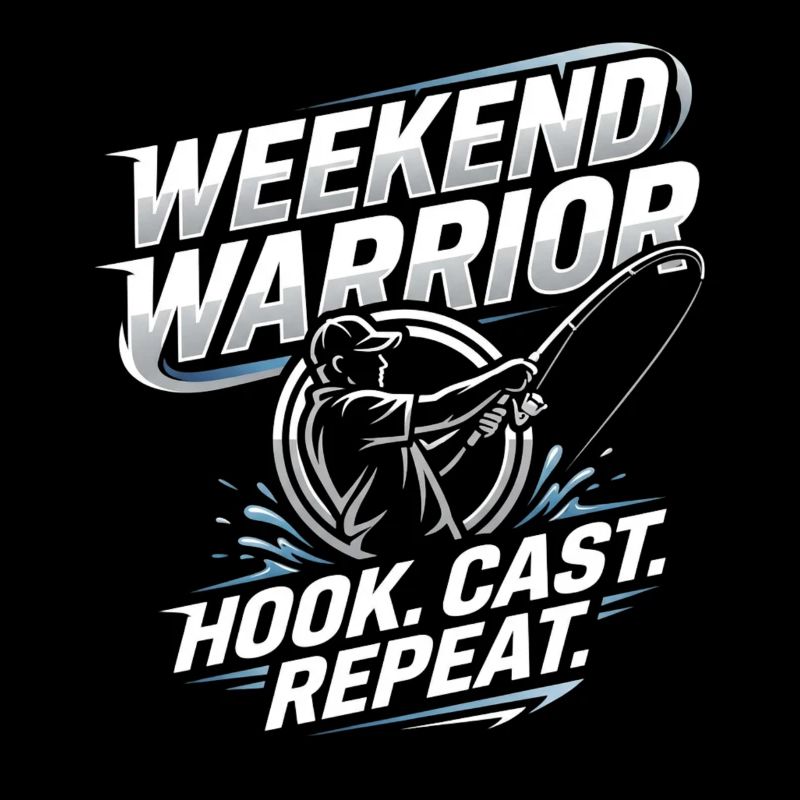 Weekend Warrior Hook Cast Repeat Angler Spruch