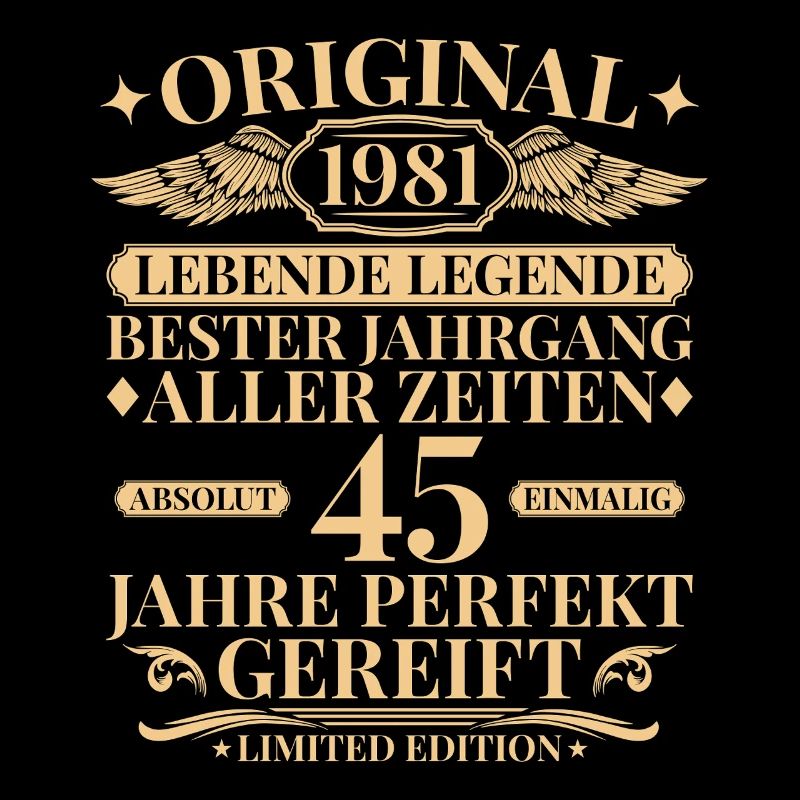 Année 1981 Année de fabrication Légende 45e anniversaire