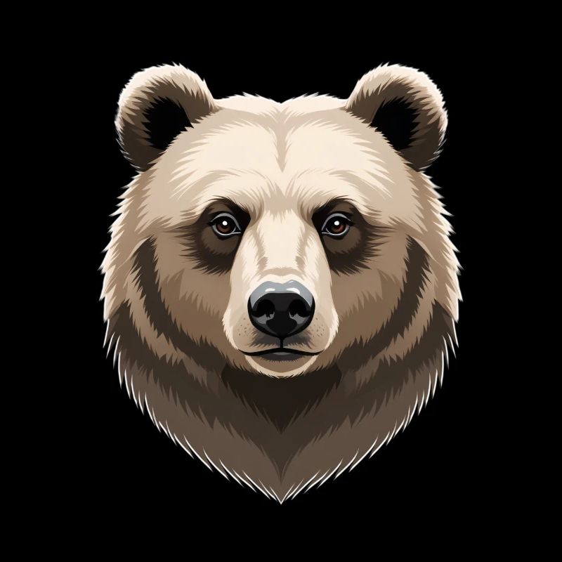 Illustration de tête d’ours de la forêt