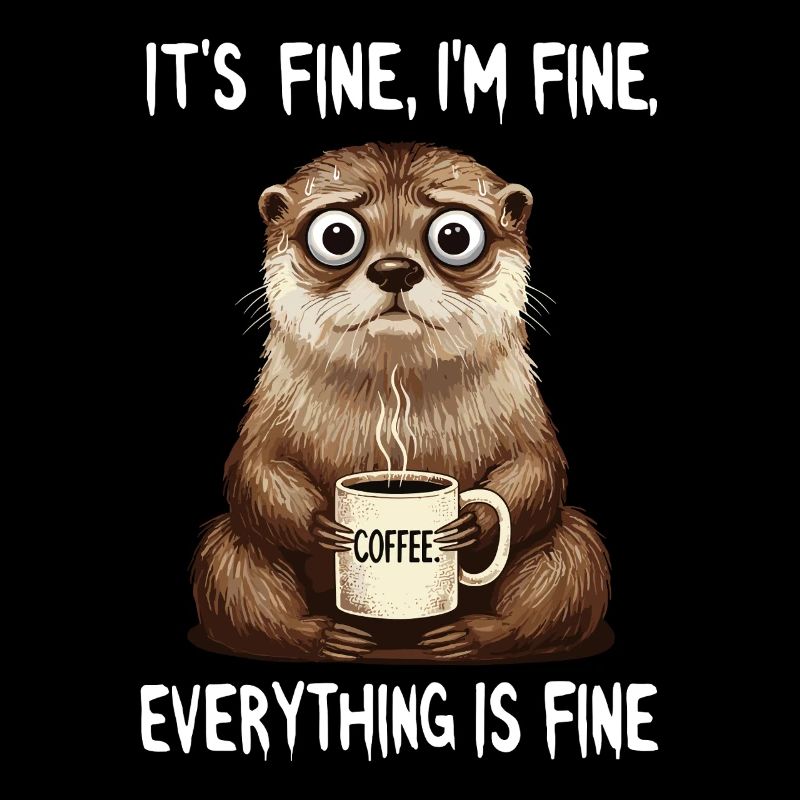 Its Fine Im Fine Coffee Otter Humor