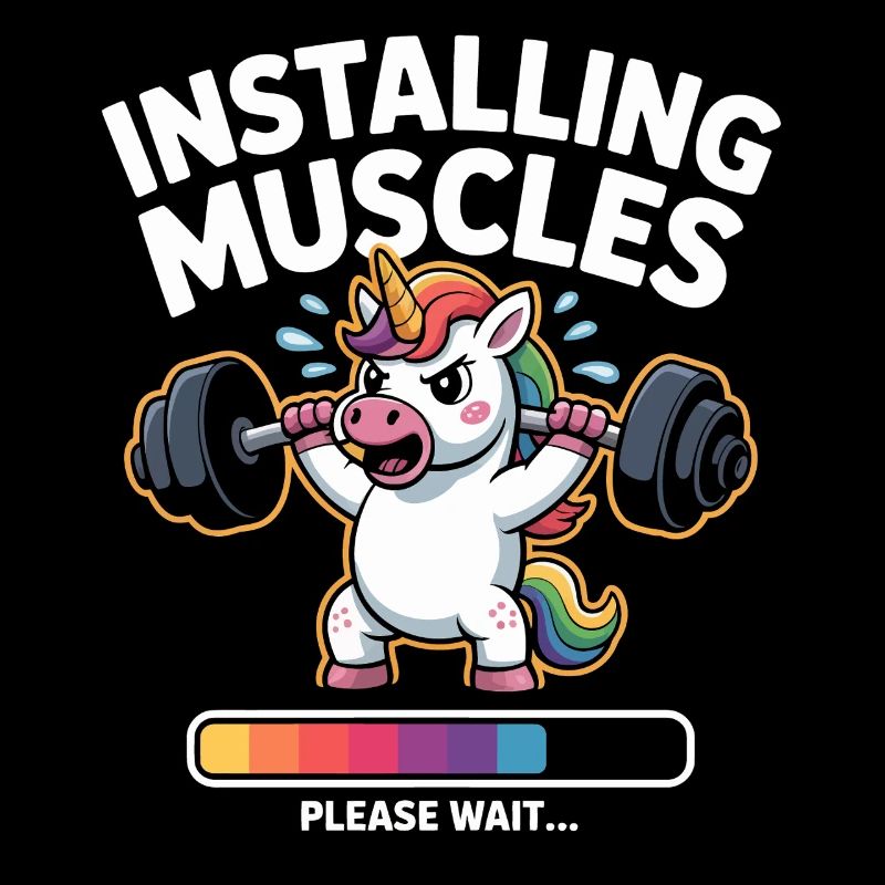 Einhorn hebt Gewichte