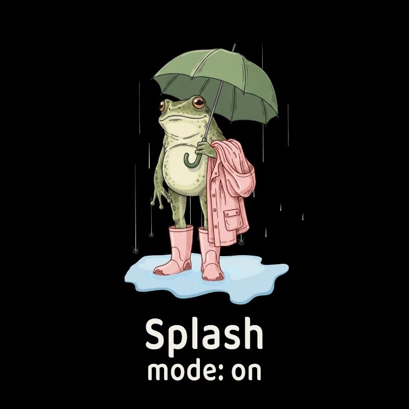 Funny Frog in Rain - Splash mode on