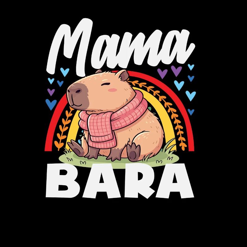 Boho Regenbogen Mama Bara Capybaras Niedlich